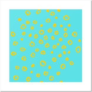 Abstract boho yellow bubble pattern Posters and Art